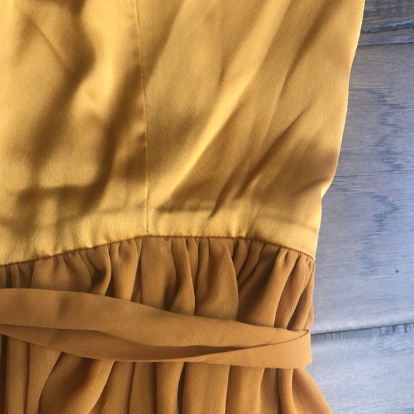 ModCloth mustard spaghetti strap long maxi dress Sz 0 New with tags - Picture 4 of 11